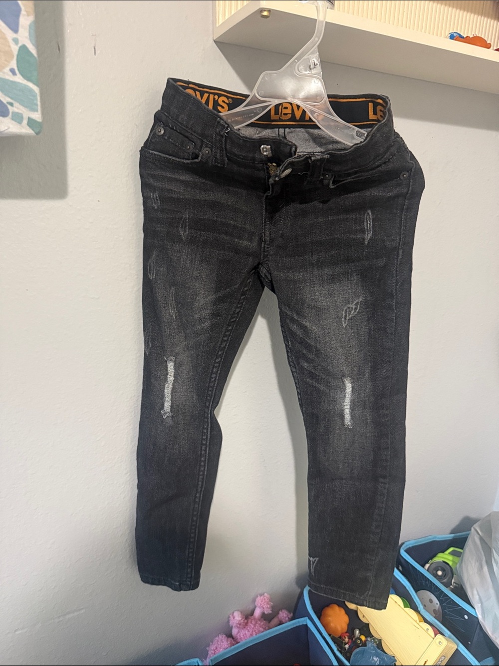 Levi's Women's Black Skinny Jeans with Faded Distress